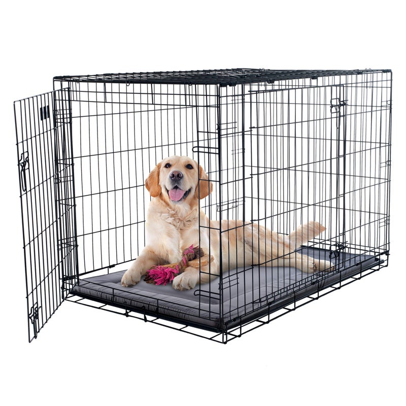 Petmaker Waterproof Dog Bed - 38.75x25 Large Dog Bed with Raised Edge - Easy-to-Clean Multi-Purpose Crate Mat for Home and Car Travel (Gray) - Image 2